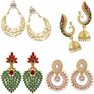 Styylo Jewels Wedding Earring Collection Cubic Zirconia, Pearl Alloy Drops & Danglers, Earring Set, Chandbali Earring, Jhumki Earring