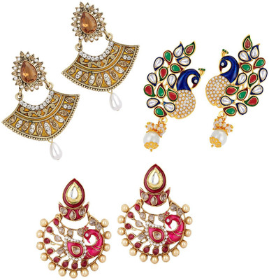 Styylo Jewels Latest Collection Cubic Zirconia, Pearl Alloy Drops & Danglers, Earring Set, Chandbali Earring