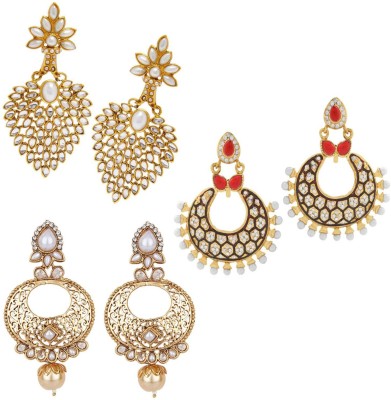 Styylo Jewels Trendy Collection Cubic Zirconia, Pearl Alloy Drops & Danglers, Earring Set, Chandbali Earring