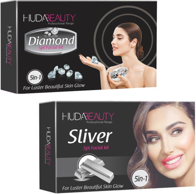 

Huda Beauty Professional Range Diamond & Silver Facial Kit 900 g(Set of 2)