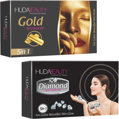 Huda Beauty Professional Range Gold & Diamond Facial Kit 900 g(Set of 2)