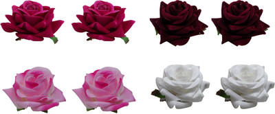 

INAAYA Colorful Artificial Flowers Hair Clips/Pins For Womens and Girls,Hair Accessories, Pack Of 1. Hair Clip(Multicolor)