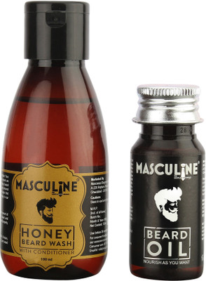 

Masculine Honey Beard wash and Beard Oil Combo Hair Oil(130 ml)