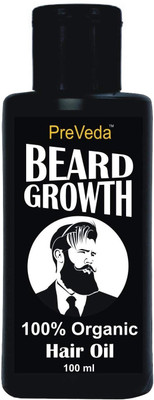 

PreVeda Best Beard Growth Hair Oil herbal, natural, premium & ayurvedic oil for Beard & Mustache, Pure organic rosemary for strengthening of roots | Khadi Product Hair Oil(100 ml)