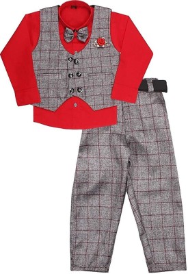 ICABLE Boys Festive & Party Shirt, Waistcoat and Pant Set(Multicolor Pack of 3)