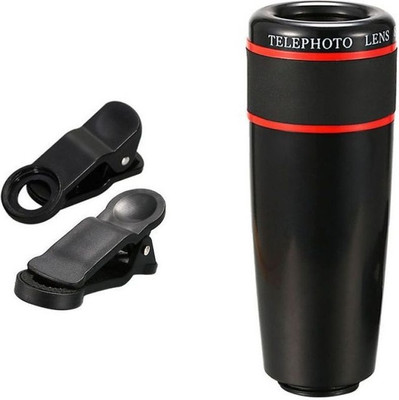 

Fleejost Universal 12X Zoom Smart Mobile Telescope Lens with Adjustable Clip Holder for Mobile Phone Lens(Black, 5)