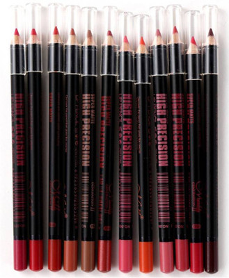 

BBMENOW Matte High Precision Lip Pencil Pack of 12 (Multicolor)(MULTYCOLOUR)
