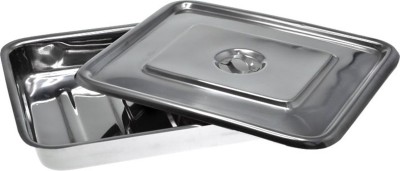 

vittico (12"*8") inch stainless steel Instrument Tray With Cover Reusable Medical Tray