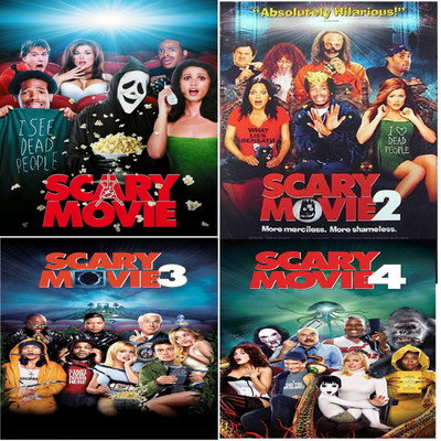 

scary movies ( all 4 parts ) in Hindi (it's burn DATA DVD play only in computer or laptop)(DVD Hindi)