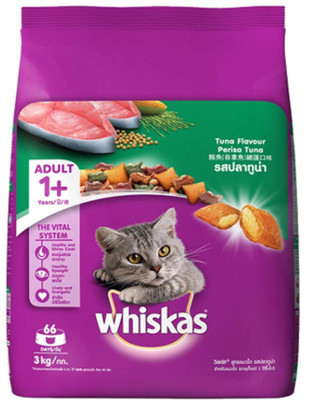 

Whiskas Adult Dry Cat Food, Tuna flavour â Tuna 3 kg Dry Cat Food