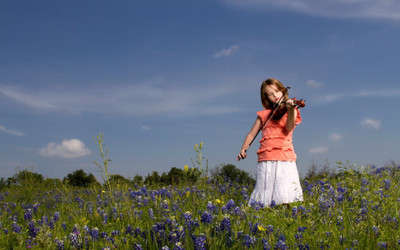 

Akhuratha Music Violin Child Cute Wall Poster Fine Art Print(12 inch X 18 inch, Rolled)