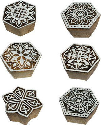 skart wooden printing blocks Piles75 Printing Blocks(Pack of 6)