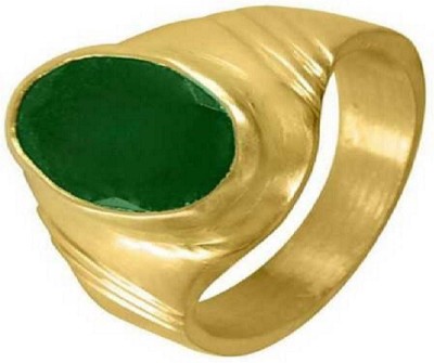 Jaipur Gemstone Emerald RIng natural and Eligent Panna Gemstone Stone Emerald Gold Plated Ring