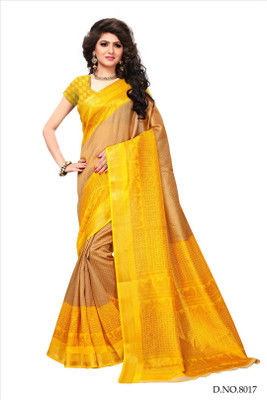 ZAKHRO Printed Bhagalpuri Cotton Silk Saree(Multicolor)