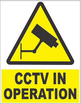 Asmi Collections 26 cm Self Adhesive Wall Stickers CCTV in Operation Sign Removable Sticker(Pack of 1)