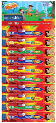 

aquawhite CHHOTA BHEEMÂ Zig Zag Kids Toothbrush 10Pcs., For Age 3- 14 Years, Health & Personal Care.(colour may vary) Soft Toothbrush(Pack of 10)