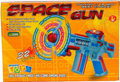 

kidztoyzone Space Gun Toy with LED Matrix Flashing Rotating Blades (Multicolor)(Multicolor)