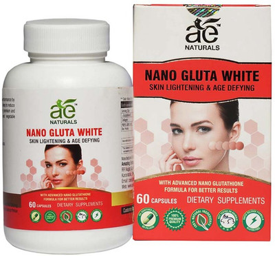 

AE Naturals Nano Gluta White Skin Whitening 60 Veg Capsules(60 No)
