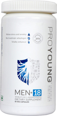 

Proyoung MEN+18 Pure Ashwagandha Root Extract with 5% Withnoloids-500mg-60 Veg Capsules(60 No)