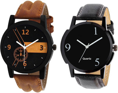 

KNACK 02S01P133 professional leather belt stylish and attractive couple Watch - For Men