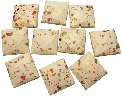 

GOELX Ceramic Designer Plastic Square Beads (25 mm) for Beading, Jewellery Making & Art Craft Work