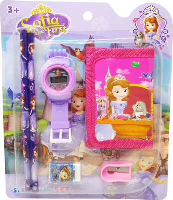 

Parteet Mix Stationery Gift Set with Wrist Watch for Kids (Sofia)