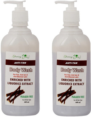 

Glowing Buzz Anti tan bodywash Enriched with Liquorice Extract for Fair, Anti tan & Anti Blemish Skin Pack of 2(880 ml, Pack of 2)