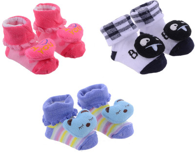 Shop Frenzy Newborn baby girl and baby boy bootie Booties(Toe to Heel Length - 9 cm Black)
