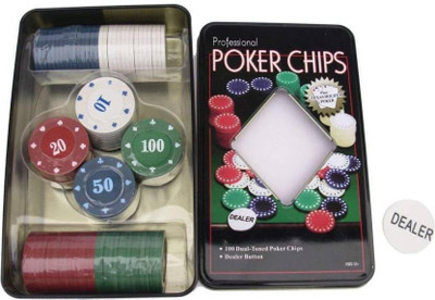 

Authfort Poker Chips Set, Dice Style Poker Set Trademark Poker with 100 Chips Texas Poker, 1 Playing Cards, 6 dice(Multicolor)