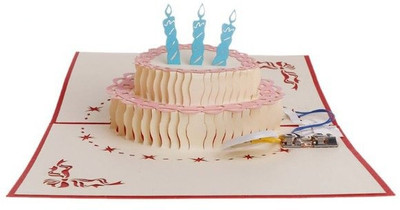 

Jholmaal 3D Pop up Birthday Cards Laser Cut Happy Birthday Greeting Cards (Red color) Greeting Card(Red, Pack of 1)