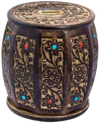 

all crafts art letest wooden money bank Coin Bank(Brown)