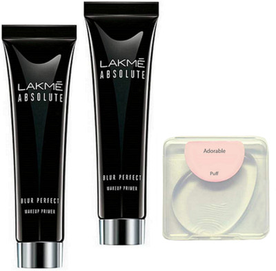 Adorable silicone puff,lakme absolute blur perfect primer pack of 2(Set of 3)