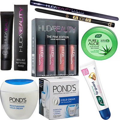 

Ponds Cold Creme (100 ml), Pure Aloe Multi Benefit Creme (15 ml) & Lip Guard (12 g), 4 Mini Lipstick, 2 Waterproof Eyeliner, 1 Primer (35 ml)(Set of 7)