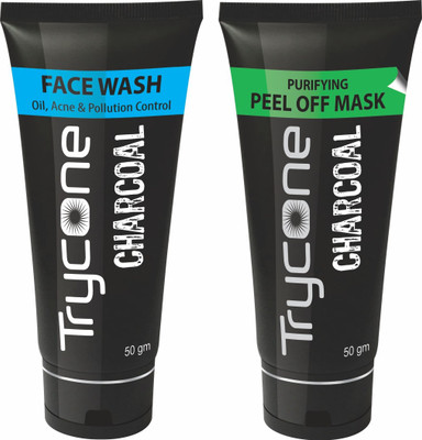 

Trycone Activated Charcoal Peel Off Mask - 50 Gm and Face Wash - 50 Gm, Combo Pack of 2(Set of 2)