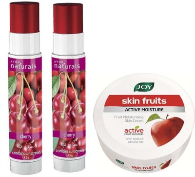 

Avon Anew Two Naturals Lip Balm Cherry (4.5 g) With one skin fruits moisturizing cream 15 ml(Set of 3)