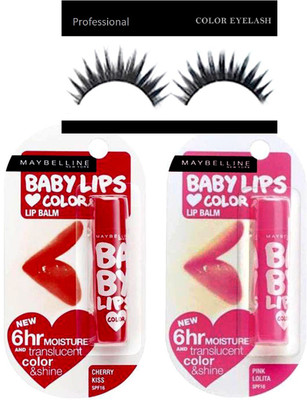 

Professional Eyelashes & Cherry Kiss LipBalm lip love venila(Set of 3)