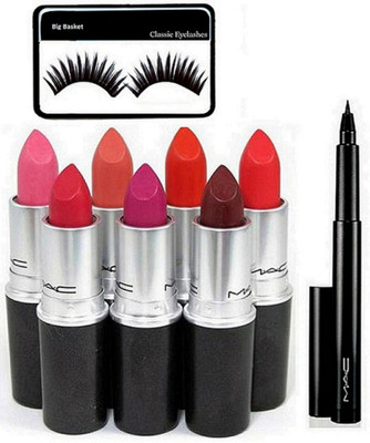 

big Basket Mac Black Lipstick & Pen Eyeliner(Set of 8)