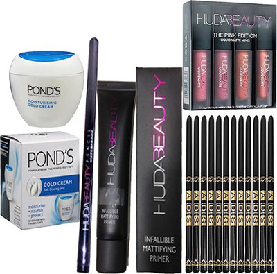 

Ponds Cold Creme With 2 Waterproof Eyeliner Stay For 36 Hrs, Primer (35 ml) & 4 Mini Lipstick(Set of 5)