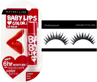 

Professional Eyelashes & Cherry Kiss LipBalm(Set of 2)