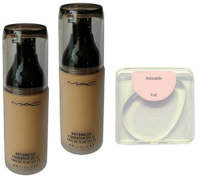 

Adorable silicone puff, matchmaster foundation spf 15 fond de teint pack of 2(Set of 3)