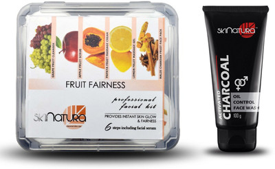 

Skinatura Fruit Fairness Professional Facial Kit (310 g) & Activated Charcoal Oil Control Face Wash (100 ml)(Set of 2)