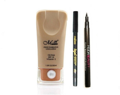 

MN foundation with kajal and eyeliner(Set of 3)