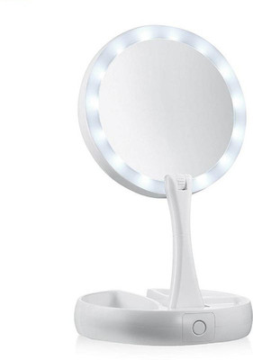 

skyfish NEW Original Makeup Mirror Led Light control (BGT:ZTP))with Magnification Mirror with 180' Degree swivel Rotation foldable funcation Shaving Mirror/ Bathroom Mirror & Wall Bracket With Adjustable Frame Type Beauty Mirror ,and Travel Mirror,Purse M