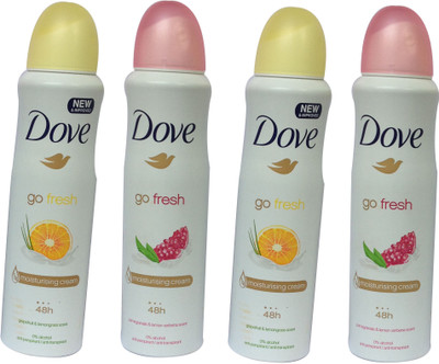 

Dove Go Fresh Pomegranate & Lemon (Pack of 4) Deodorant Spray - For Women(600 ml, Pack of 4)