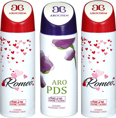 

arochem ROMEO & ARO PDS DYNAMIC DEODORANT SPRAY Body Spray - For Men & Women(600 ml, Pack of 3)