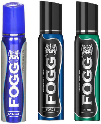 

Fogg Deodorant ENERGY, FORCE & RUSH 120ml x 3 New Body Spray - For Men & Women(360 ml, Pack of 3)