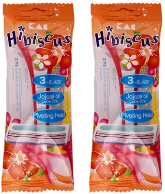 

Kai Hibiscus 3 Blade Razor (Made for Women) Pack of 2 Disposable Razor(Pack of 2)
