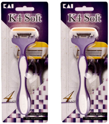 

Kai K4 Soft Razor (4 blade Made for Women) Pack of 2 Disposable Razor(Pack of 2)