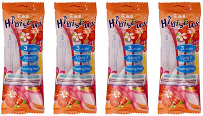 

Kai Hibiscus 3 Blade Razor (Made for Women) Pack of 4 Disposable Razor(Pack of 4)