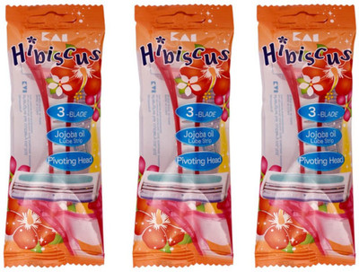 

Kai Hibiscus 3 Blade Razor (Made for Women) Pack of 3 Disposable Razor(Pack of 3)